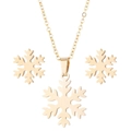 Elegantes goldenes Schmuckset mit Schneeflocken-Anhänger und Ohrsteckern für Damen - 013 Stil - Gold