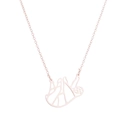 Detailaufnahme einer roségoldenen Faultier-Halskette mit minimalistischem Design - Faultier (350 Roségold)
