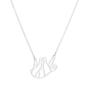 Detailansicht eines silbernen Faultier-Anhängers mit Hohlkonturen und O-Kette Halskette - Faultier (350 Silber)