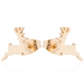 Boucles d'oreilles renne en acier inoxydable doré pour femmes avec reflet miroir - Or (A-GED088)