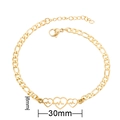Bracciale a cuore battito cardiaco in acciaio inossidabile dorato con catena Figaro chic - Oro-Tre Cuori