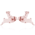 Charmantes boucles d'oreilles renne en acier inoxydable or rose avec silhouette - Or Rose (A-GED088)