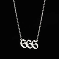 Detailed close-up of gothic silver 666 pendant on stainless steel chain for unisex style - 666 Steel