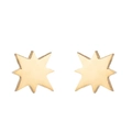 Minimalist gold-finished stainless steel snowflake star stud earrings for women - 418 Eight-Pointed Star / Gold
