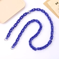 Klein blue acrylic crossbody chain for bags with silver metal rings on beige background - Crossbody Chain / Blue