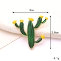 Detail view of a green cactus shoe charm showing 3cm width and 2.8cm height dimensions - Floral Cactus