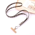 Cordino da collo leopardato con fibbia in metallo e connettore per cellulare - Cordino da collo / Leopardo Marrone