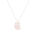 Elegante Halskette in Roségold mit einem süßen, minimalistischen hohlen Katzenanhänger - Geisterkatze (346 Roségold)