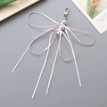 Schicker rosa Schleifenanhänger mit Silberperlen und Karabinerverschluss für Taschen - Rosa