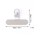 Close-up of swivel metal phone tether tab with precise 35mm by 48mm dimensions - T-Shape Rotating Buckle (D3048)