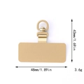 Dimensiones detalladas de la placa de acero inoxidable dorada para cordón de móvil - Hebilla Giratoria Cuadrada (D3055) / Dorado