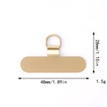 Golden stainless steel phone tether tab with 360-degree D-ring measuring 48mm x 28mm - T-Shape D-Buckle (D3060)
