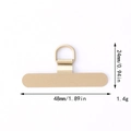 Detailed size map of gold 360-degree rotating stainless steel phone lanyard connector - Straight D-Buckle (D3061)