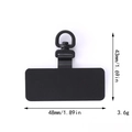 Lámina de fijación de acero para móvil con medidas y gancho giratorio de 360 - Hebilla Giratoria Cuadrada (D3063) / Negro