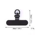 Black stainless steel 360-degree rotating phone tether tab for secure lanyard attachment - T-Shape Rotating Buckle (D3064)