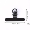 Technical dimensions of the 360-degree rotating stainless steel phone tether tab connector - Straight Rotating Buckle (D3066)