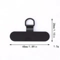 Detailed view of the black metal phone tether tab with its exact product dimensions - T-Shape D-Buckle (D3068)