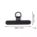 Technical drawing of phone tether tab with 48mm length and metal D-ring attachment - Straight D-Buckle (D3069)