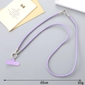 Light purple braided phone strap with silver spring clasp and purple T-tab, length 65cm - Purple Braided Crossbody Style(K4771)