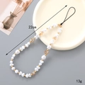 Bijou de téléphone en perles acryliques baroques et cristaux ambrés, longueur de 22cm - Chaîne de téléphone / Style Perle Irrégulière (K4837)