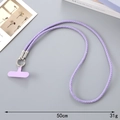 50cm purple braided PU leather phone lanyard with silver rhinestone clasp and patch - Purple Braided Neck Strap Style(K4778)