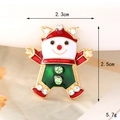 Detail showing cartoon reindeer brooch dimensions 2.5cm with rhinestone accents - Christmas Snowman Style C (D3073)