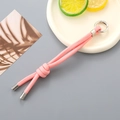 Portachiavi in corda di nylon intrecciata rosa con chiusura a molla argentata - Rosa Coreano