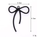 Black painted alloy hollow ribbon bow pendant accessory for DIY keychains 3.5x4.3cm - Black (D3110) / Hollow Ribbon Bow / Black