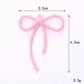 Pink ribbon bow charm detail with spiral texture and size 3.5cm x 4.3cm specs - Pink (D3112)