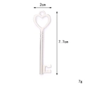 Silver alloy hollow heart key charm with ribbon bow design, dimensions 7.7x2 cm - Hollow Heart Key (Silver) (D3115)