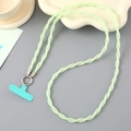 Cordon de téléphone tressé vert menthe avec anneau en argent et patch de connexion - Chaîne bandoulière / Vert