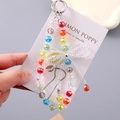Colorful crystal bead phone strap with bow tie design and silver metal clasp - Charm / Rainbow Crystal Bowknot Phone Lanyard