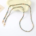 Detail of colorful woven fabric and gold metal chain with durable lobster clasps - Crossbody Chain (K5026)
