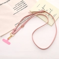 Tracolla per cellulare regolabile in pelle PU rosa con ganci in metallo dorato - K5162 Tracolla in Pelle Regolabile Rosa