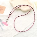 Pink leopard print phone lanyard set with crossbody strap and silver metal clasp - Crossbody Chain (K5102)