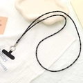 Close-up of stylish leopard print crossbody phone lanyard with silver metal ring - Crossbody Chain (K5098)
