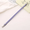 Purple leather wristlet strap with silver metal lobster clasps for handbags and phones - Cross Pattern Leather Hand Chain / Purple