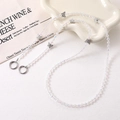 Elegant beaded chain with crystal beads and butterfly charms for phone or bag strap - AB Color
