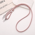 Adjustable Morandi pink crossbody phone lanyard with silver metal swivel lobster clasps - Pink (K5326)