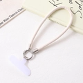 Minimalistische PU-Leder Handschlaufe in Creme mit Metallring und Haltepatch - Taschenschmuck (K5303) / Weiß