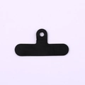 Universal black matte PVC phone lanyard tether tab with reinforced metal hole - Clip / Black