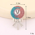Vintage alloy violin lollipop charm with colorful rhinestones and silver bow detail - Smile Lollipop (Silver Base) (D3264)
