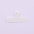 White PVC phone tether tab connector with T-shaped design for secure lanyard attachment - Clip / White