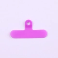 Universal purple PVC phone lanyard tether tab with reinforced ring for secure case attachment - Clip / Purple