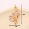 Detailed view of gold musical note pendant with white rhinestones measuring 3.9cm x 2.2cm - Rhinestone Musical Note (Gold) (D3261)