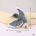 Exquisite hummingbird charm in green and purple glitter finish, size 3.9cm x 3.9cm - Gold Base Blue Hummingbird