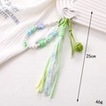 Green handmade lace candy heart pendant bag charm for women, 25cm length decoration - Green