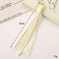 Bijou de téléphone en nylon tressé à carreaux avec ruban marguerite et anneau, 23cm - Light jaune