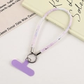 Chic purple gradient PU leather phone strap set with matching metal ring and insert pad - Purple