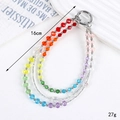 Correa de muñeca para teléfono con cuentas de arco iris de doble capa y 16cm de largo - Colgante de Cuentas Arcoíris
